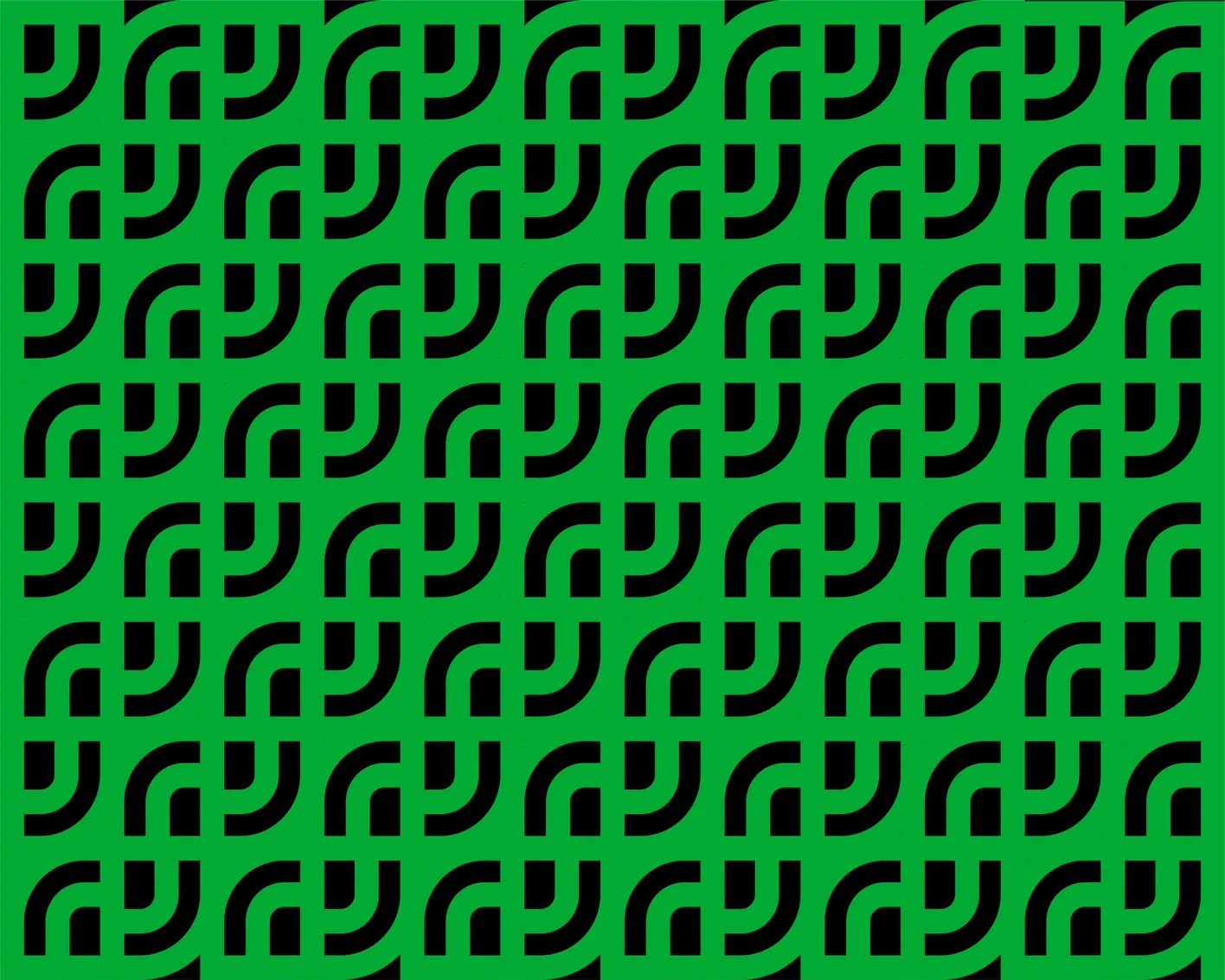 DWA Landscaping monogram pattern in black on green
