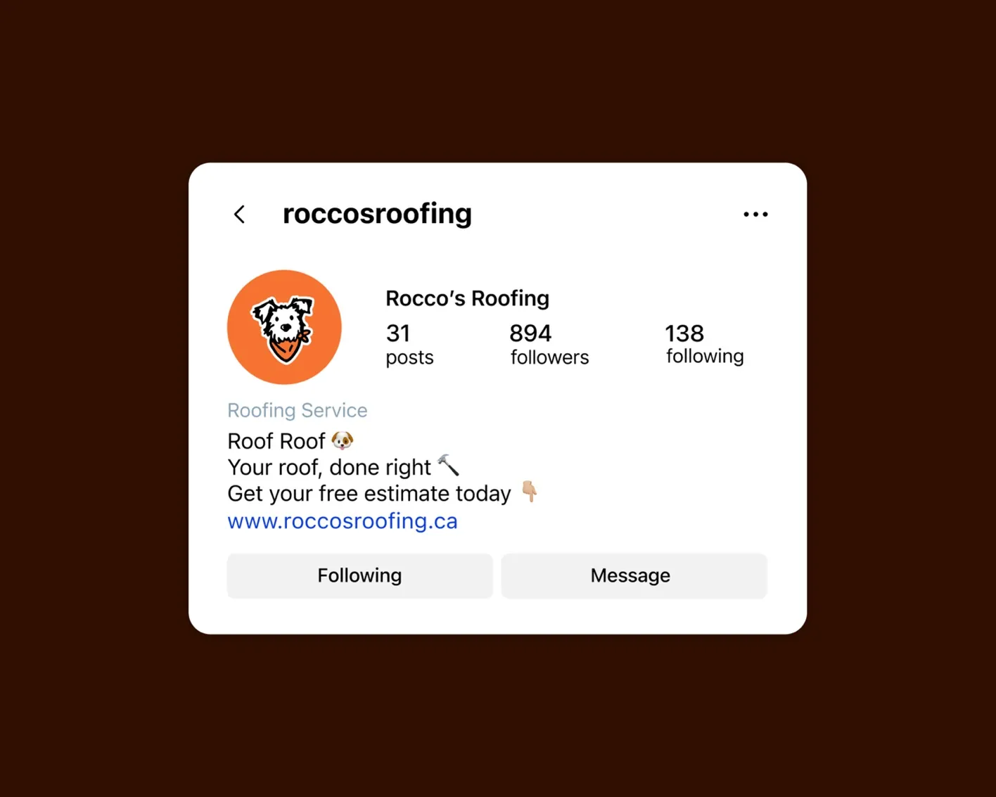 Rocco's Roofing brand mockup